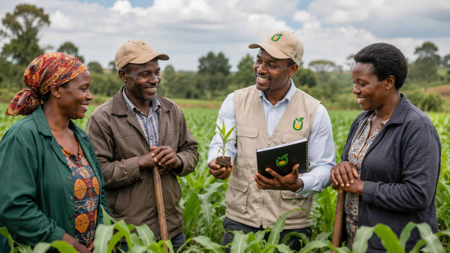 United Seeds field team advising farmers during a crop support visit