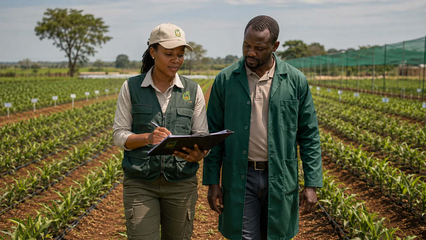 United Seeds agronomist recording field notes in a well-managed seed production plot